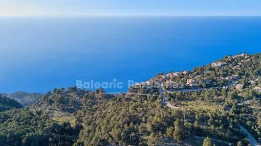 Extensives Meerblick-Grundstück mit Baugenehmigung zu verkaufen in der Nähe von Valldemossa, Mallorca
