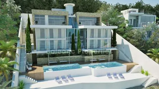 Neubauprojekt einer Luxusvilla mit Pool kaufen in Cala Vinyes, Mallorca