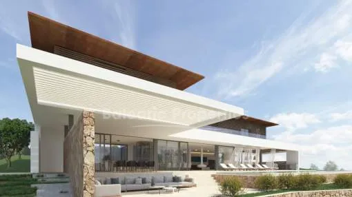 Projekt für neue Villa mit Pool und Meerblick kaufen in Cala Vinyes, Mallorca