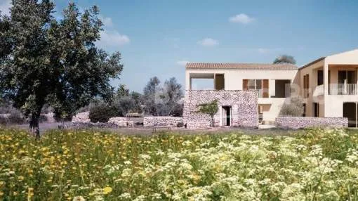 Großes Grundstück mit genehmigtem Projekt zum Bau einer 4 Schlafzimmer Villa kaufen in der Nähe von Algaida, Mallorca