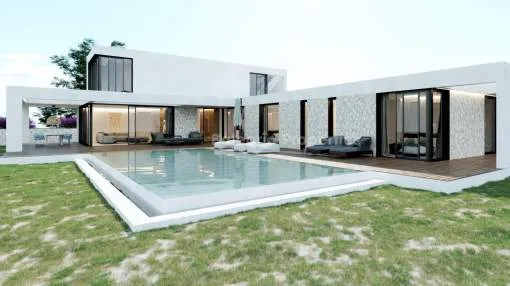 Schönes Projekt eines freistehenden Hauses mit Blick auf die Küste von Palma zu kaufen in Pórtol, Mallorca