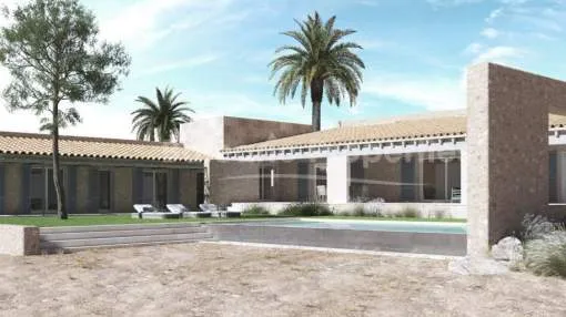 Neugebautes Landhaus mit Salzwasserpool kaufen in Campos, Mallorca