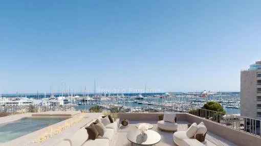 Penthouse mit Blick auf den Yachthafen in einer neuen Anlage im Zentrum von Palma