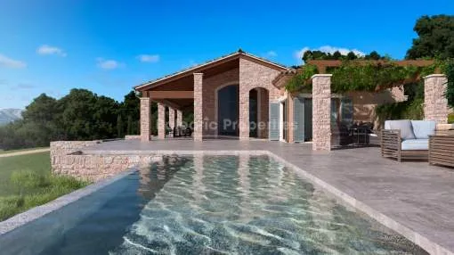 Grundstück auf dem Land zu verkaufen mit einem Villenprojekt zum Bau in Alucdia, Mallorca