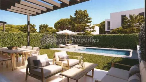 Neubau Doppelhaushälfte kaufen mit privatem Garten und Pool bei Llucmajor, Mallorca