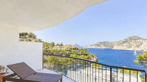 Meerblick-Wohnung mit Gemeinschaftspool kaufen in Puerto Andratx, Mallorca