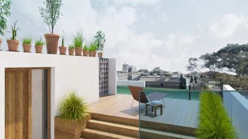 Beeindruckendes Luxus-Penthouse mit Dachterrasse, Pool, Garage und Meerblick in Son Armadans, Palma