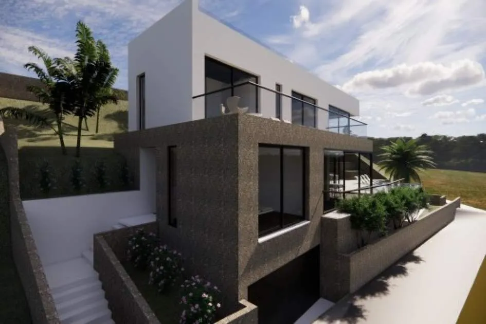 Exklusive Neubau-Villa mit atemberaubendem Blick auf das Meer und die Stadt Palma
