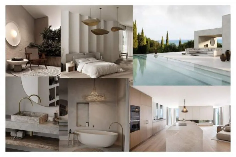 Exklusive Neubau-Villa mit atemberaubendem Blick auf das Meer und die Stadt Palma