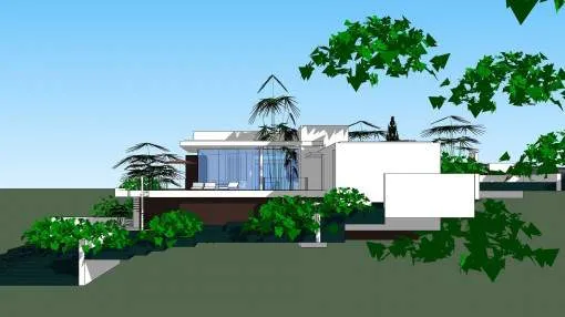 Tolles Grundstück mit Villa-Luxusprojekt am Hafen von Santa Ponsa