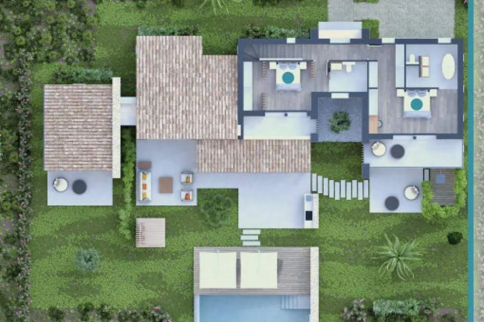Modernes Finca-Projekt auf absolut ruhigem Grundstück zwischen Llucmajor und Campos, mit Infinity-Pool