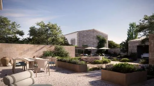Stadthausprojekt mit großem Garten, Pool, Garage und Blick in Lloret De Vista Alegre