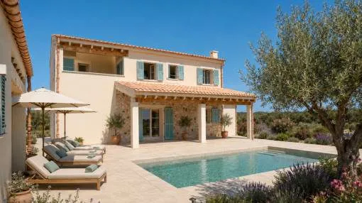 Mediterrane Luxusfinca, 250 qm Wfl., Pool, 20.800 qm Land, mit Einflussmöglichkeiten bei der Landschaftsgestaltung bei Ses Salines
