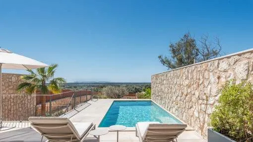 Exklusives Designer Neubau Stadthaus mit unverbaubarem Meerblick bis Cabrera in Ses Salines sofort bezugsbereit