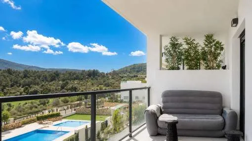 Modern apartment in Font de Sa Cala with pool and unobstructed nature views