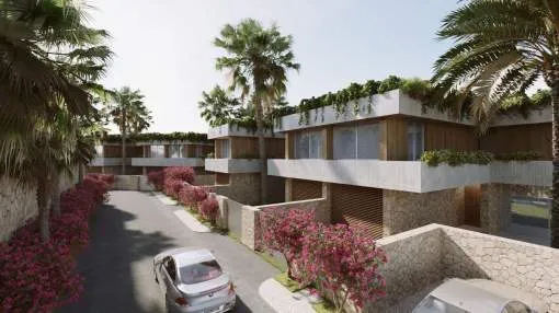 Neue Doppelhaushälfte mit Blick und Zugang zum Meer in Sol de Mallorca