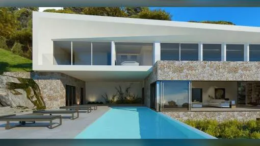 Grundstück mit hervorragendem Villaprojekt in Sol de Mallorca.
