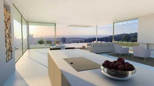 Neue, hochwertige Villa in Bendinat mit herrlichem Panoramablick auf das Meer