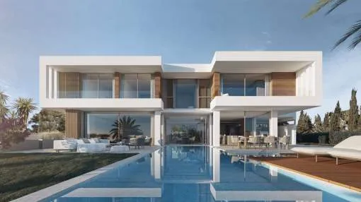 Designer Villa mit Hafenblick auf parkähnlichem Grundstück