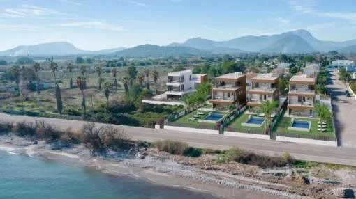 Projekt von 4 modernen und luxuriösen Villen direkt am Meer in der wunderschönen Bucht von Puerto Pollensa
