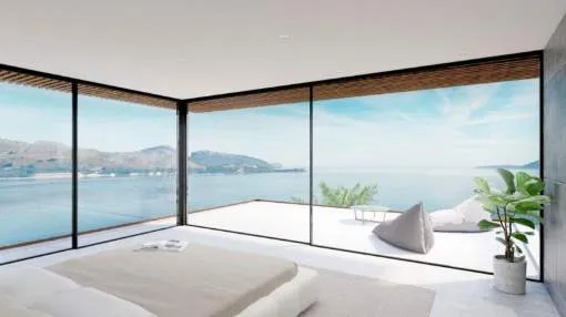 Projekt von 4 modernen und luxuriösen Villen direkt am Meer in der wunderschönen Bucht von Puerto Pollensa