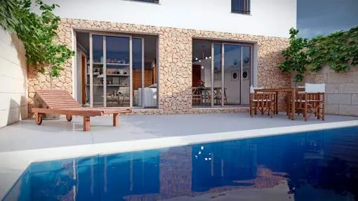 Neubau eines Stadthauses mit privatem Pool und Terrasse in Petra