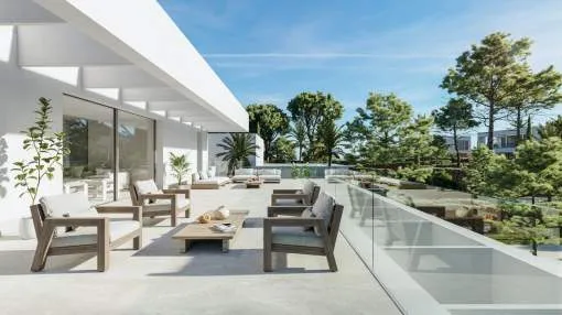 Exklusives Neubauprojekt -Moderne Villa im Bauhausstil mit Meerblick in Sol de Mallorca