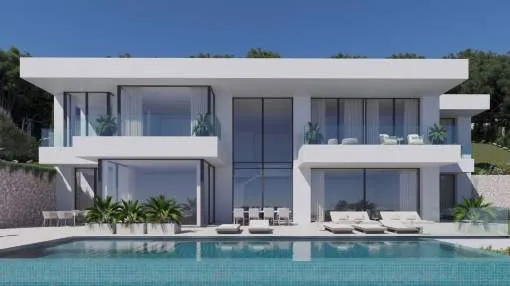 Exklusives Baugrundstück mit genehmigtem Luxusvilla-Projekt in Son Vida