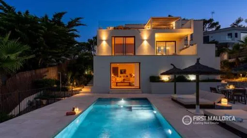 Private Luxusvilla mit Pool und Panoramablick auf das Meer in Costa d’en Blanes