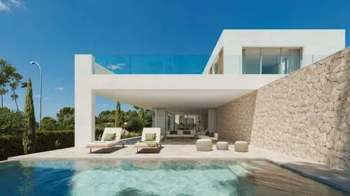 Moderne, neue Villa in Sol de Mallorca, einem Naturparadies in Meeresnähe