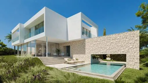 Moderne, neue Villa in Sol de Mallorca, einem Naturparadies in Meeresnähe
