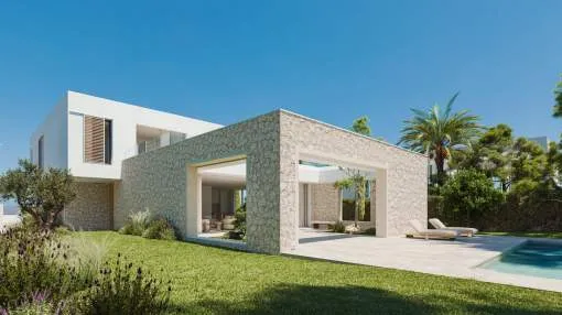 Moderne, neue Villa in Sol de Mallorca, einem Naturparadies in Meeresnähe