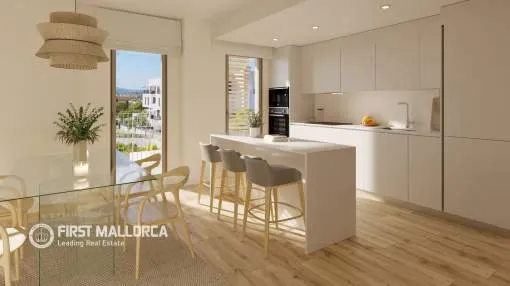 Neubauwohnung mit drei Schlafzimmern, Terrasse und Gemeinschaftspool in Magaluf