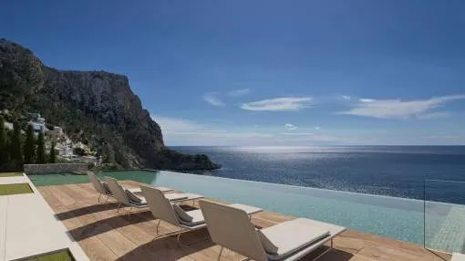Cala Llamp – Einzigartiges Grundstück mit genehmigtem Luxus-Projekt und spektakulärem Meerblick