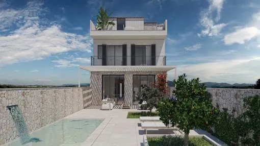 Fantastisches Neubaustadthaus mit Pool und Dachterrasse zum Erstbezug in